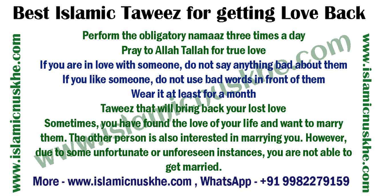Best Islamic Taweez for getting Love Back