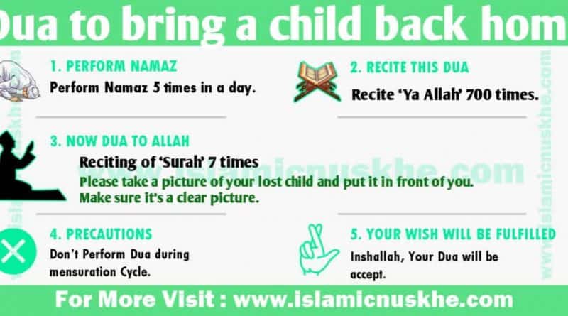Dua to bring a child back home