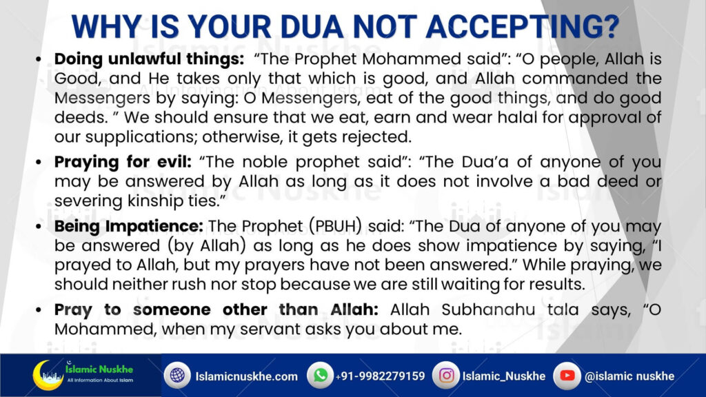 Why Is Your Dua Not Accepting