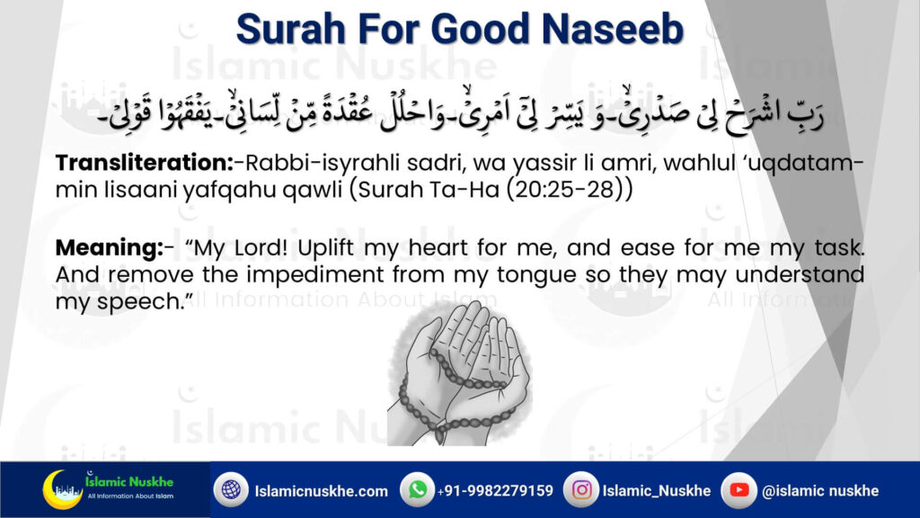 Surah For Good Naseeb