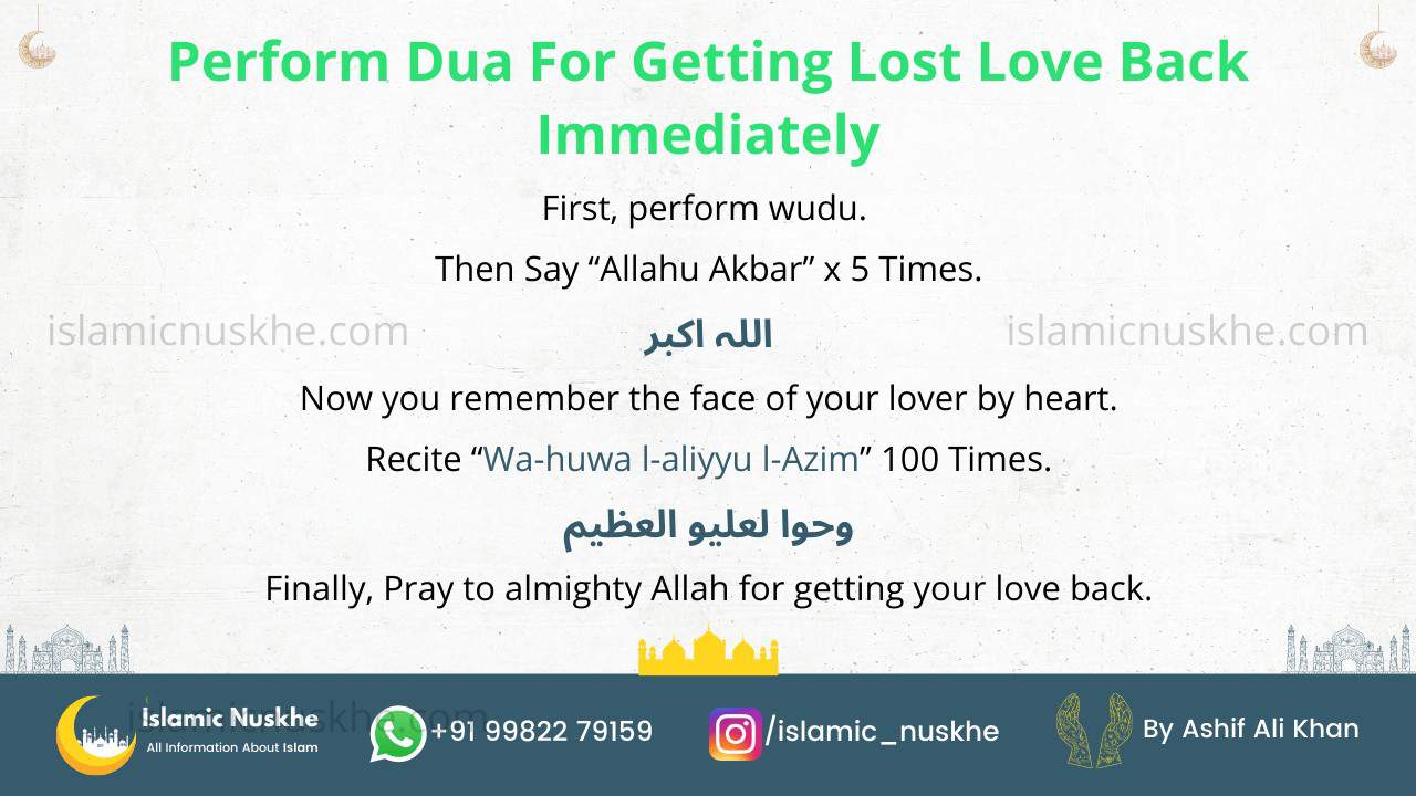 Steps to Perform Dua for getting lost love back immediately