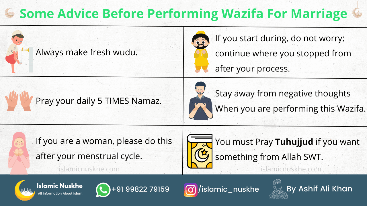Some Advice before Performing Wazifa for marriage