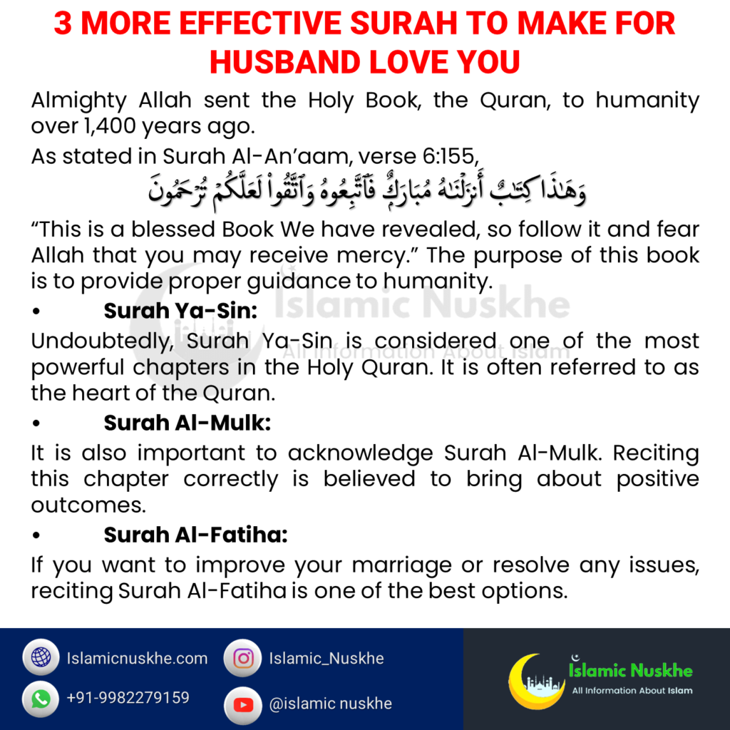 3 More Effective Surah To Make For Husband Love You