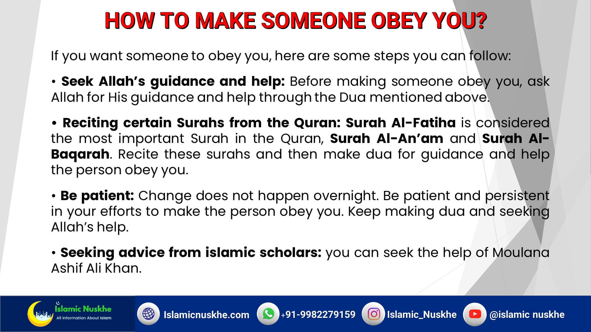 Powerful Dua To Make Someone Agree To What You Say (Obey You)