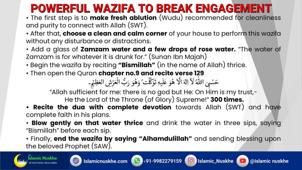 Powerful Wazifa to break engagement