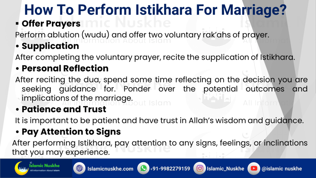 How to perform Istikhara for marriage?